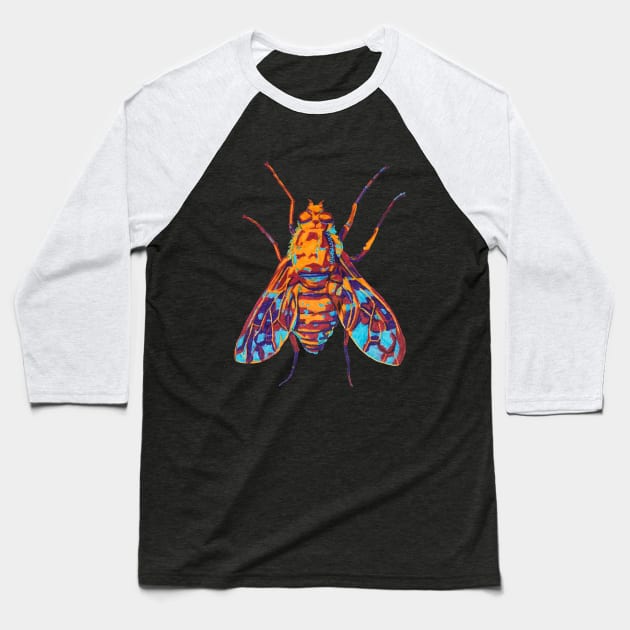 Tiger Bee Fly Baseball T-Shirt by RaLiz